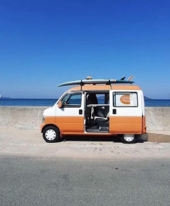 This Suzuki Every was the original dream, surfboard included (and I don't even surf) 